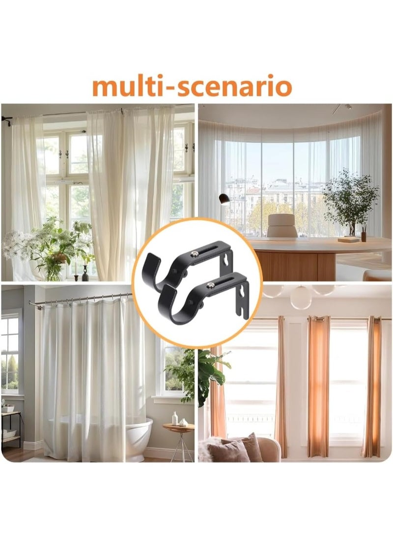 jaexest 4-Pack Adjustable Heavy-Duty Curtain Rod Brackets | Wall Mount Holders with Screws for All Rooms - Image 5